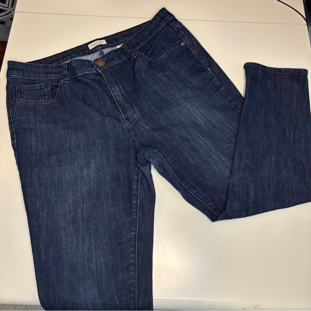 Coldwater Creek Blue Straight Leg Jeans 24” inseam Size 14 Classic Denim